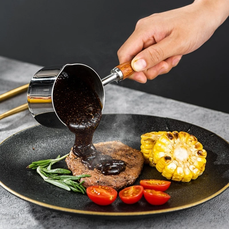 Stainless Steel Mini Frying Pan Household Hot Oil Pan Boiled Eggs Hot Chocolate Milk Pot Household Multi-purpose Pot