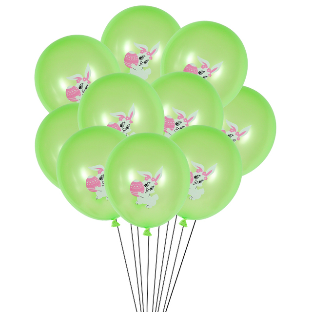 Easter Banner Latex Balloon Cute Cartoon Rabbit Cake Topper Easter Egg Cupcake Topper For Easter Party Decoration Supplies