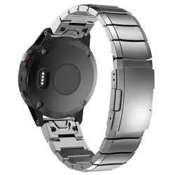 Premium Real Titanium Metal Strap - Luxury Business Watch Band, 22mm & 26mm - Garmin Fenix 8 47mm (Grey  )