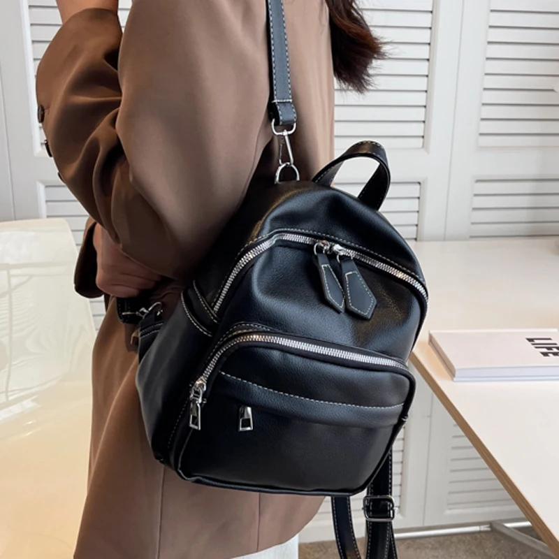 Leather Checkered Backpack For Women Fashion Personalized High-end Diamond  Rivet Design Mini Bags Girls Trend Travel Rucksack - AliExpress