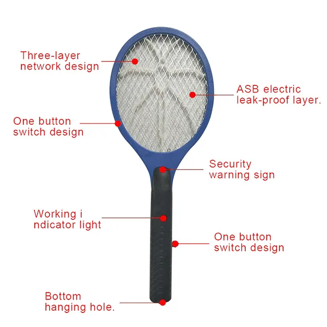 Elektromos Szúnyog Ütő Gyilkos Légy Rovar Zapper Denevér Kézi Hordozható Szúnyogok Vezérlése Hálószobás Rovarok Számára - Image 2