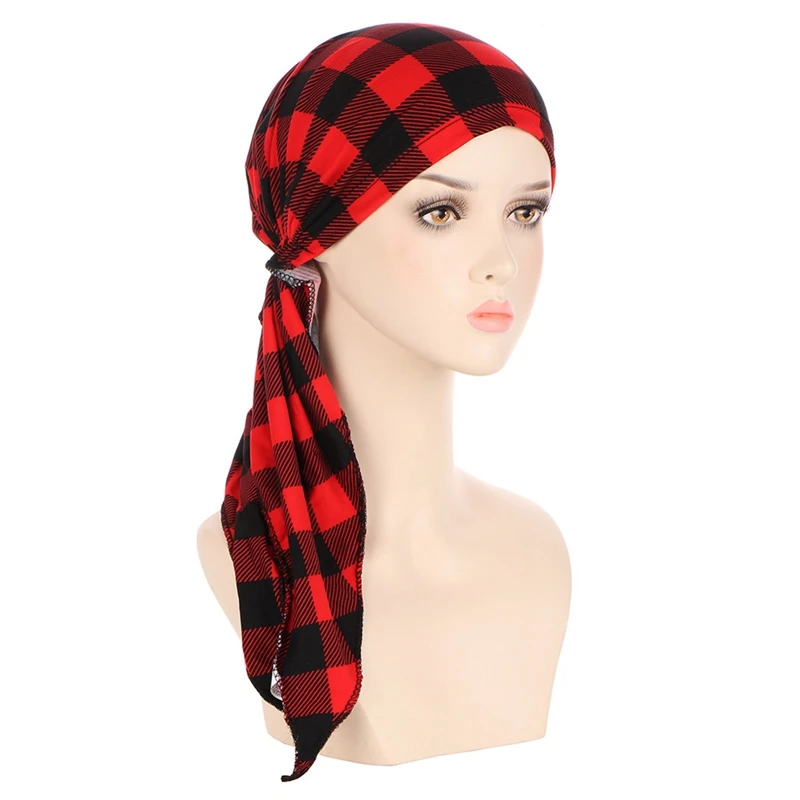 Muslim Women Long Headscarf Shawl Islam Turban Indian Cap Floral Hijab Beanie Hair Loss Choker Boho Wraps Fashion Headscarf new elastic headscarf cap pure color ethnic style chemotherapy cap baotou cap muslim headscarf turbans for women turban