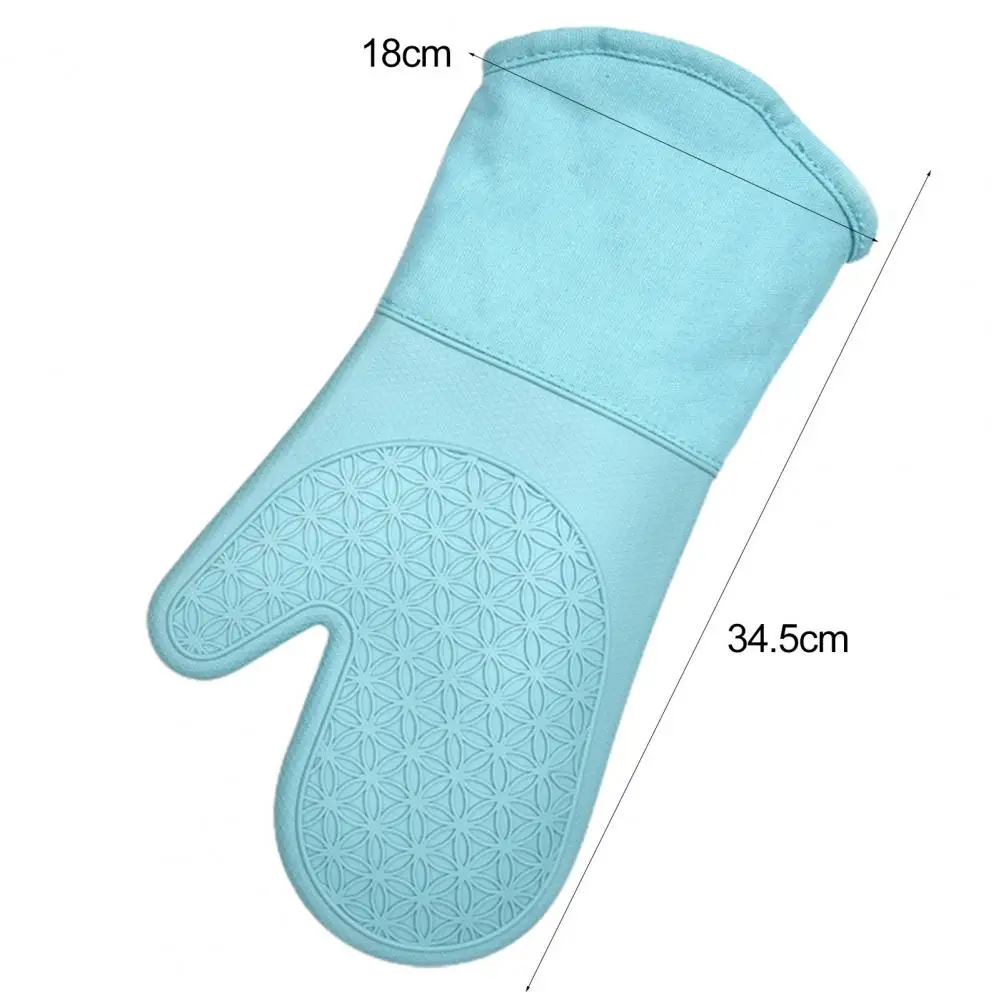 Good Grip Oven Mitt Silicone Soft Cotton Lining Baking Glove Thicker Anti-slip Heat Resistant Microwave Glove Kitchen Gadgets