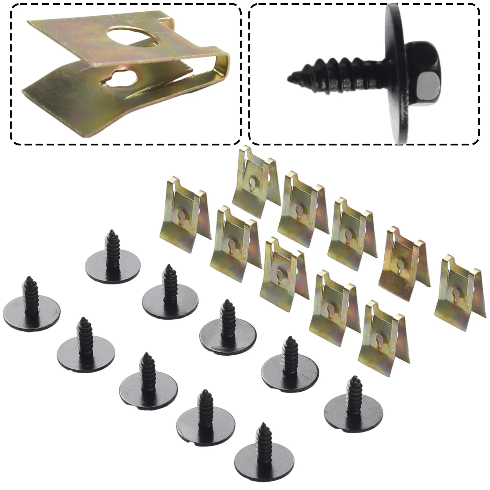 Hex Head Tapping Socket Bolt Screw Clips 20pcs for BMW Undertray Splash Guard for E21 E30 E36 E46 E90 E91 E92 E93 E34 E39 E60