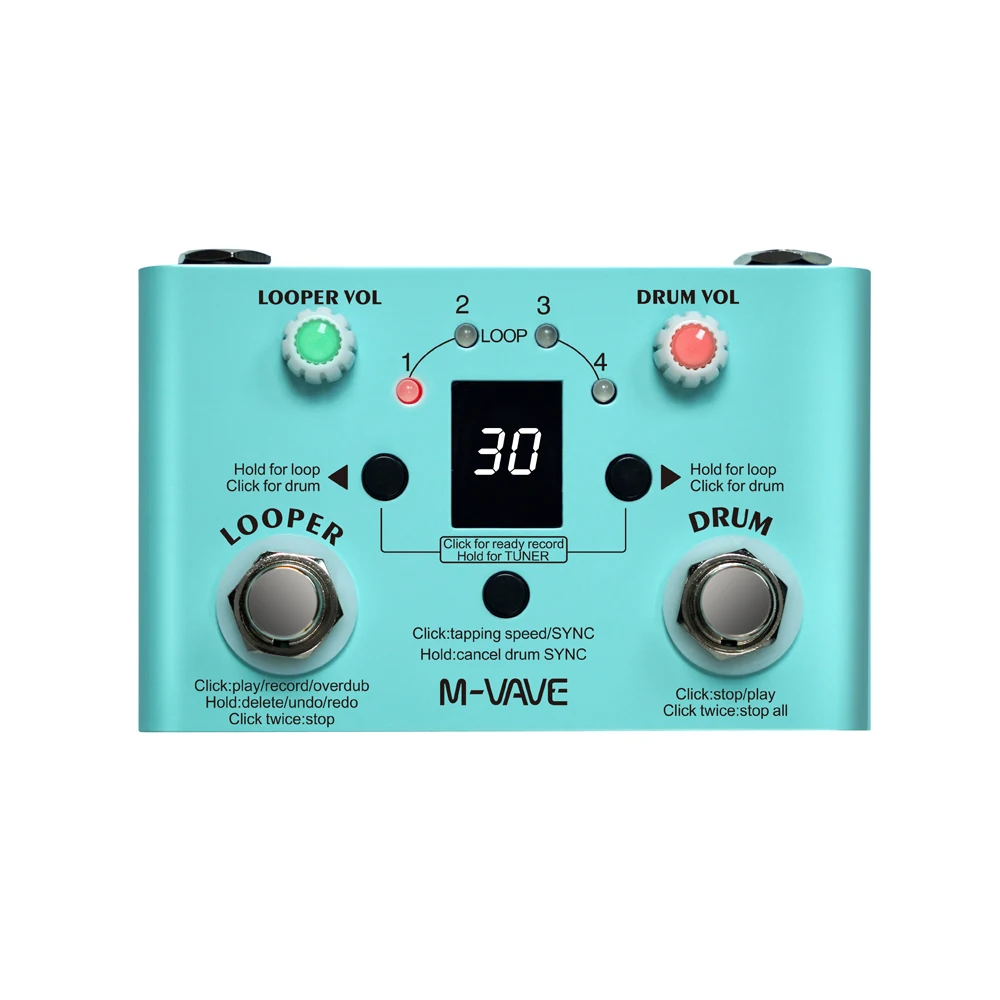 Mvave Lost Tempo Drum Machines & Looper Pedal Builtin 30 Drums 11