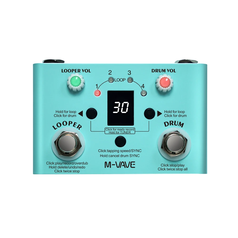 Mvave Lost Tempo Drum Machines & Looper Pedal Builtin 30 Drums 11