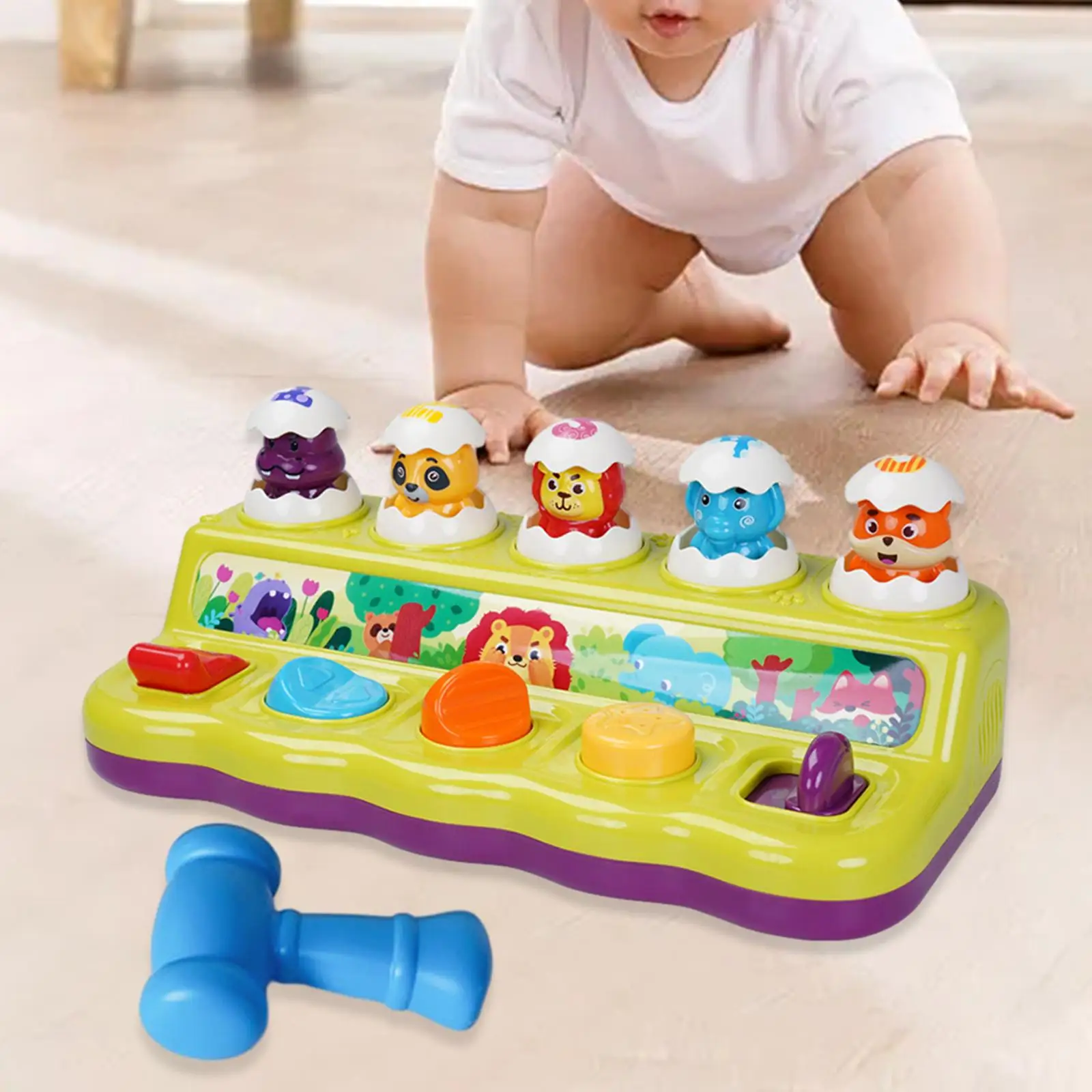 

Switch Box Educational Developmental Arcade Education Interactive Hammer Bench Toy for Activity Gift Training Infant Toddlers