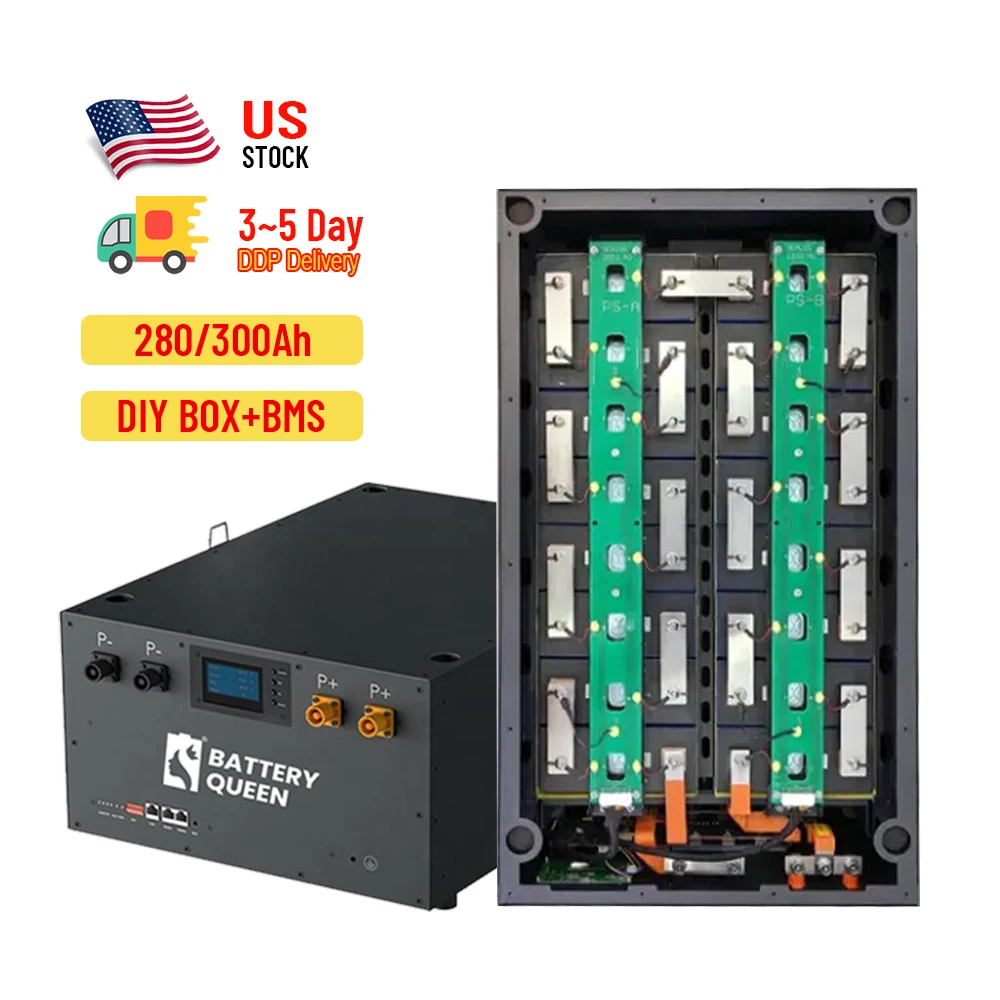 

US Seplos DIY Battery Kits 48V 51.2V 280AH 310AH 320AH Lifepo4 Battery Case With Smart BMS CAN RS485 Solar Home Power Storage