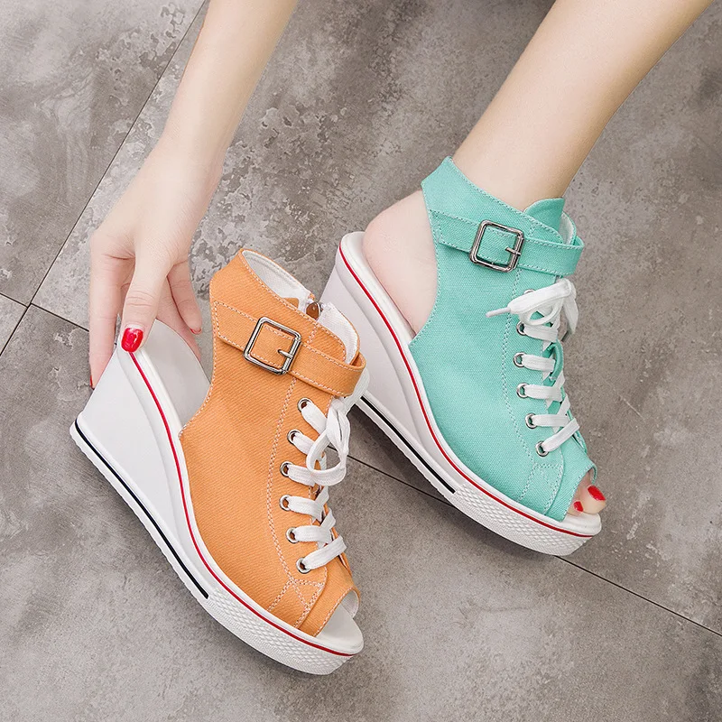 Ankle Strap Wedge Sneaker Sandals Women Sandals 2022 Lady Platform