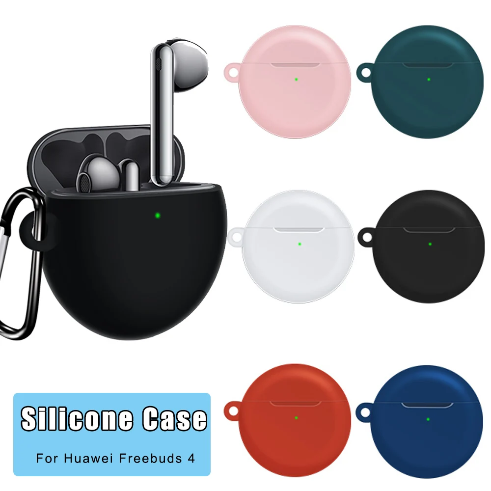 

Flexible with Keychain Earphones Pouch Shockproof Sleeve Soft Silicone Case Protective Cover For Huawei Freebuds 4