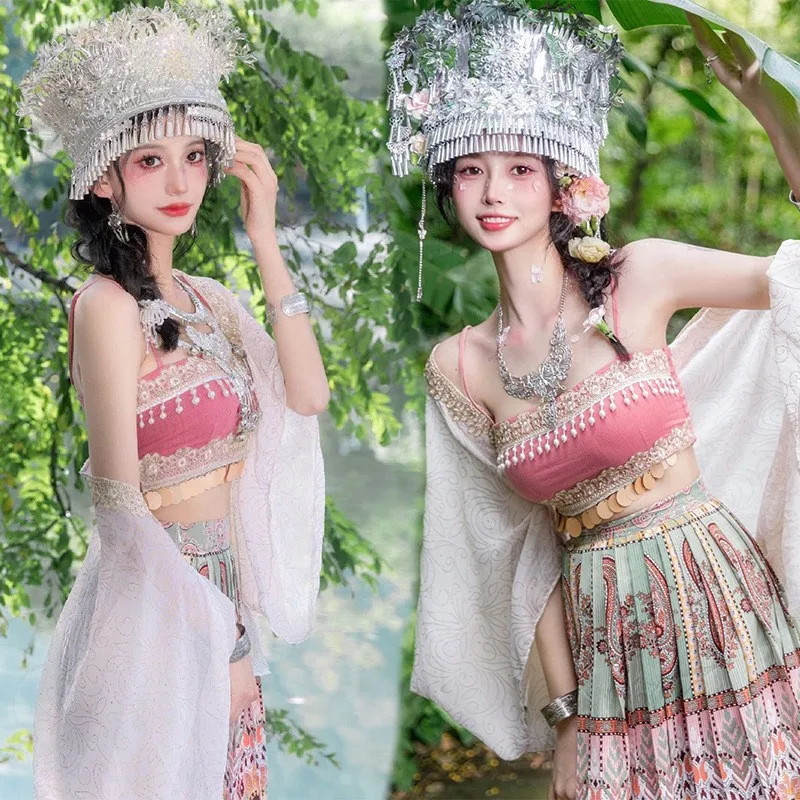 

Miao Clothing Photography Minority Style Miao' S Girl Exotic Hanfu Skirt Suit