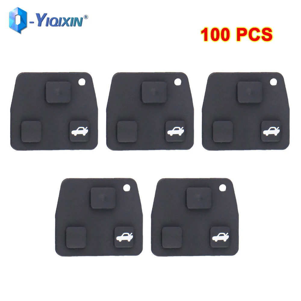 YIQIXIN Silicon Rubber 100 PCS Pad For Toyota Avensis Corolla Camry Yaris Prado Carina Lexus Rav4 Car Key Cover Repair 3 Buttons