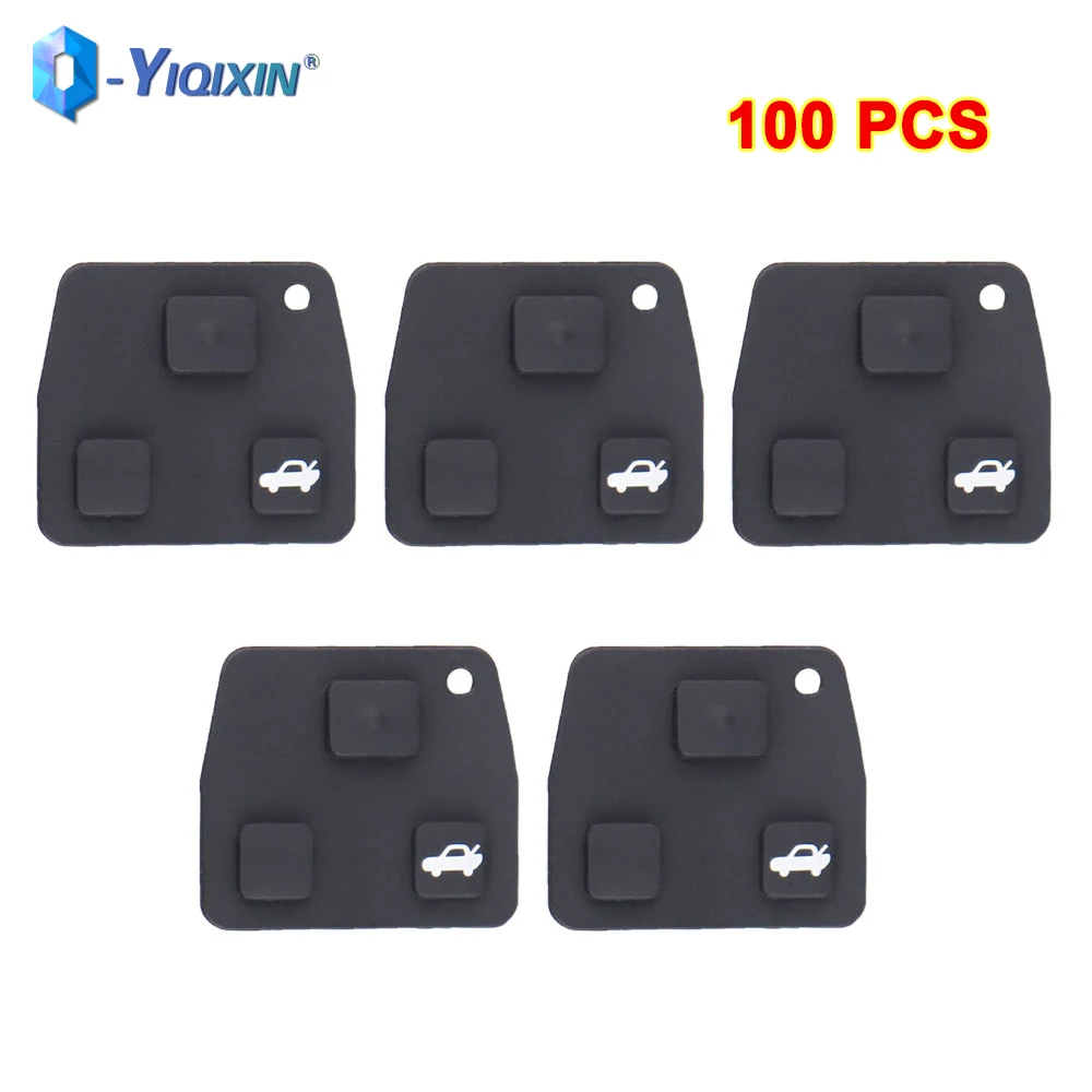 

YIQIXIN Silicon Rubber 100 PCS Pad For Toyota Avensis Corolla Camry Yaris Prado Carina Lexus Rav4 Car Key Cover Repair 3 Buttons