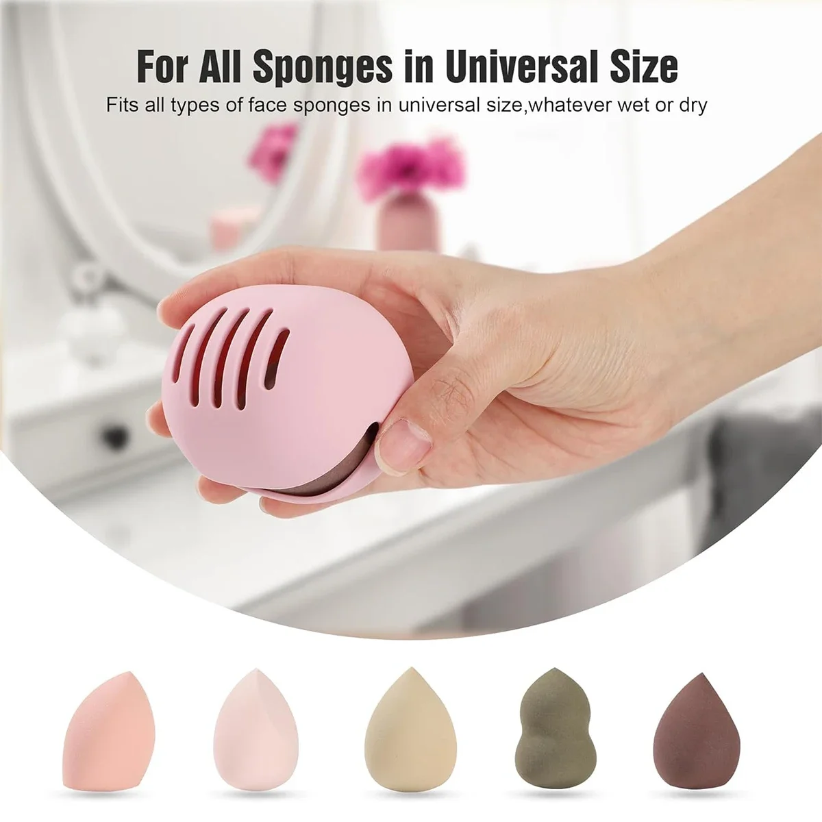 Puff Storage Box, 1PC Eco-friendly Silicone Porous Beauty Egg Storage Set, Reusable Travel Portable Organizer.-zmt