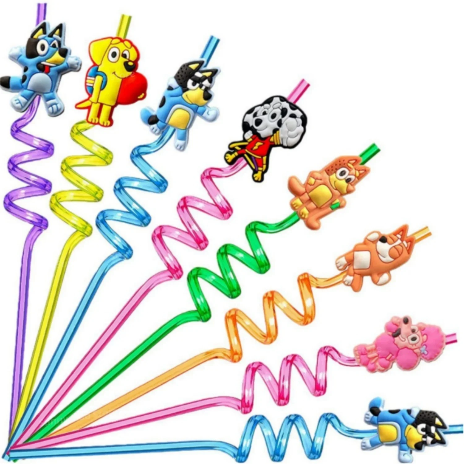 Bluey Bingo Theme Birthday Party Supplies Favors Gifts Stickers Slap Bracelets Stamps Reusable Straws Fillers Party Decoration