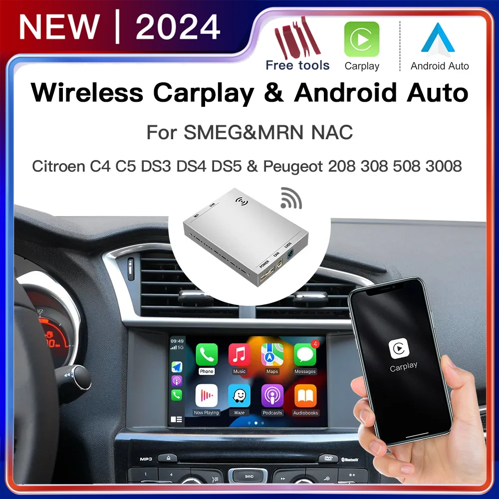 Wireless Apple Carplay adapter Android Auto For Peugeot&Citroen SMEG&MRN NAC 508 308 208 3008&C4 DS3 DS5 Support Reverse Camera