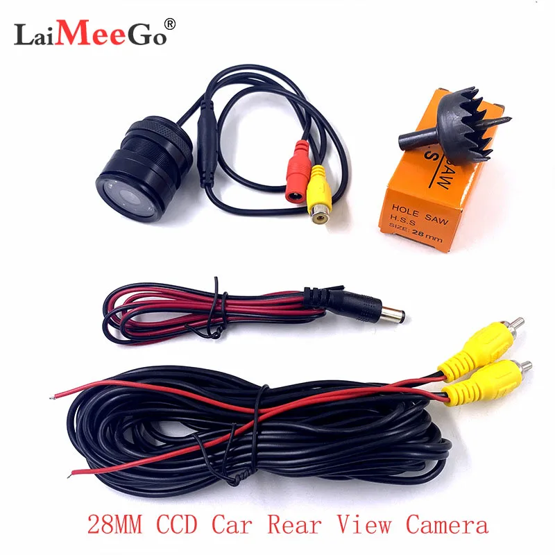 Wireless Car Rear View Reverse Camera Universal 28MM HD Night Vision Car CCD Front View Camera Waterproof with 6M Video Cable