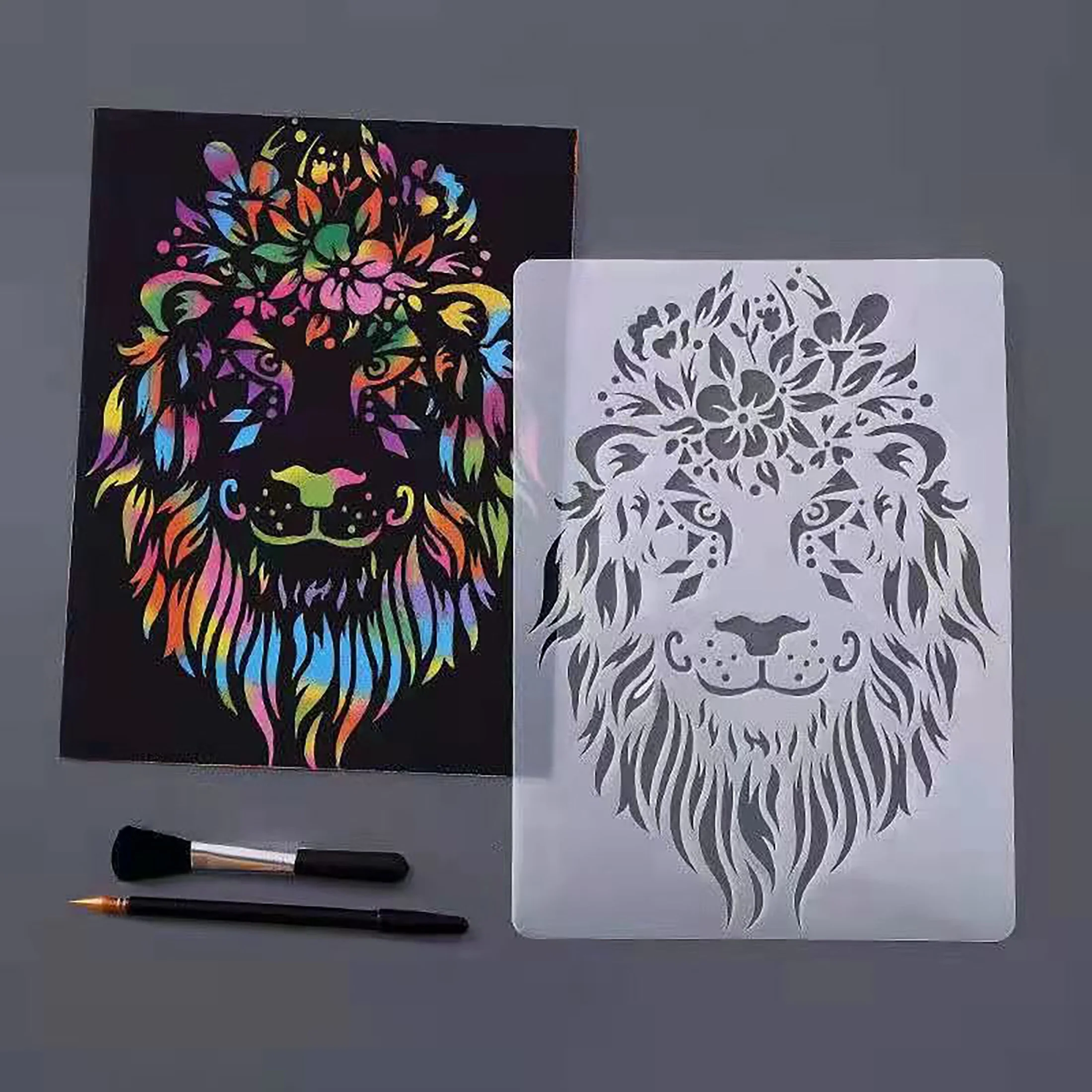 11*8in Hollow Painting Template Creative Animal Airbrush Printing Plate Scratch Painting Template 5pcs painting template