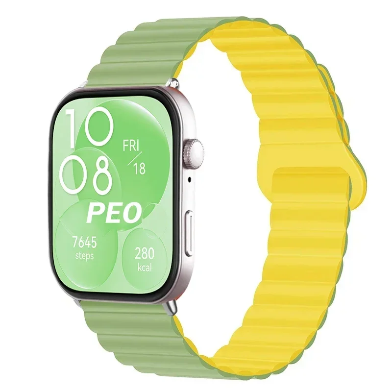 Magnetic Loop Silicone Wristband Bracelet in Red - Premium Replacement Strap