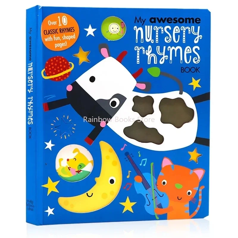 3 Libri Impressionante Nursery Rhyme + Alphabet Abc + Counting123 Board Book Baby Kids 3D Letter Number Learning
