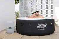 Miami AirJet Large Round 2 to 4 Person Inflatable Hot Tub Portable Outdoor Spa with 120 AirJets and EnergySense Cover, Black 2