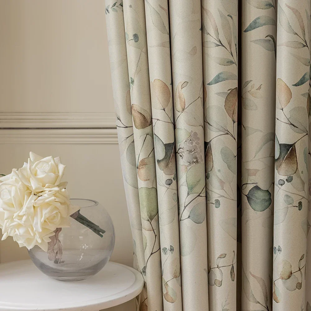 Window Curtains Decor Curtains NAPEARL Village Style Printed Curtain Window Shading Floral Curtain for Living Room Bedroom Home Decor 1PC