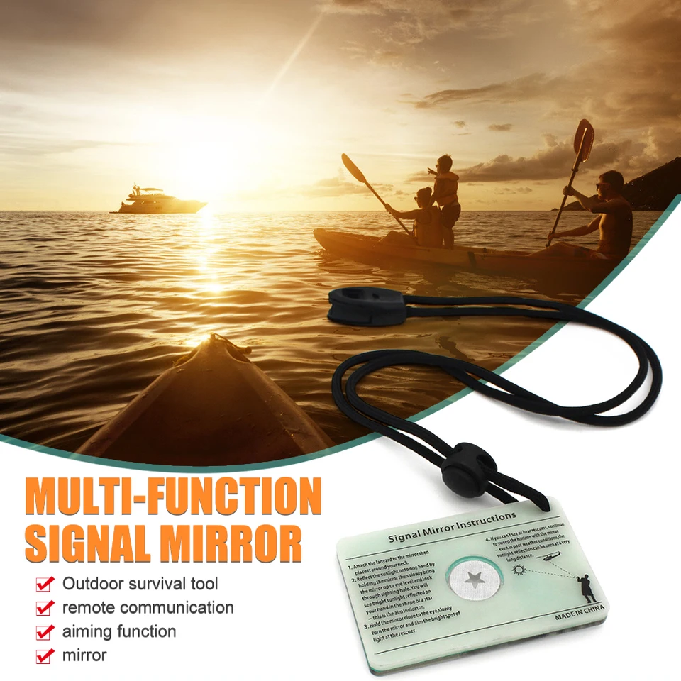 Survival Signalen Spiegel, Extra Grote Outdoor Multifunctionele Signalen Spiegel, Veiligheid, Kleine & Multifunctionele Signalering Spiegel, Reflecterende Camping Spiegel, Survival Tools voor