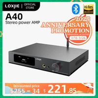 LOXJIE A40 Power Amplifier Headphone Amp 165W X 2 MQA-CD Bluetooth XU-316 DSD256 Optical I2S HDMI ARC PHONO Remote Control 1