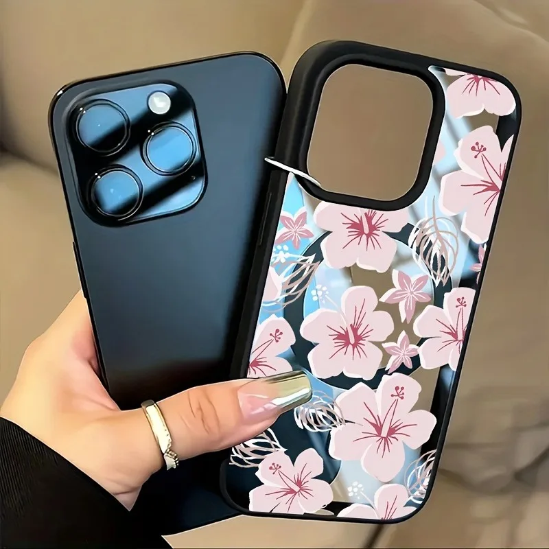 Elegant Minimalist Floral Phone Case with Magnetic Cover