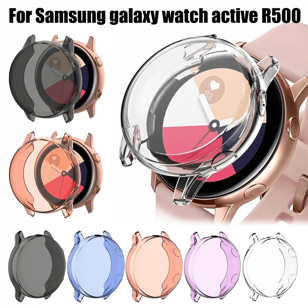 스마트 워치 보호 케이스 슬림 TPU 화면 보호 쉘 실리콘 풀 케이스 커버, 삼성 갤럭시 워치 액티브 SM-R500 40mm