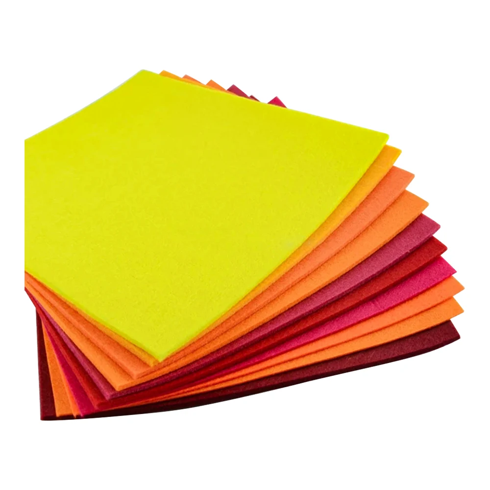 Free Shipping 10 PCS/Lot Yellow Red Series Mixed Polyester Nonwoven Felt Fabric Pack 30CMX30CM Needle-punched DIY Craft Cloth | Дом и сад