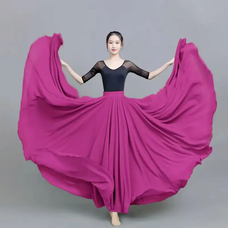 

Women Assorted Gauze Skirt Large Swing Ballet Practice Clothes 720 Degree Chiffon Skirt Gypsy Long Skirts Dancer Wear