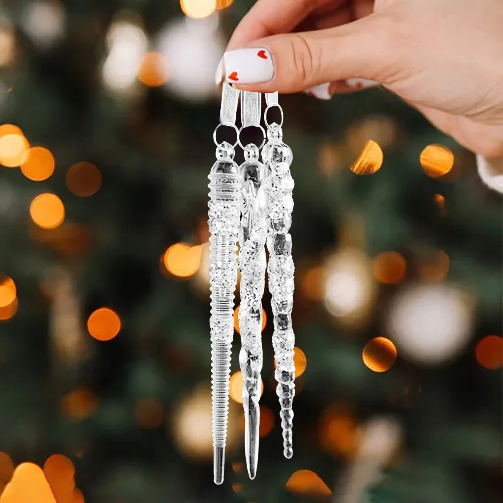 Christmas Decorations Charm Crystal Ornaments Snowflake Hanging Ornaments Dance Decorative Xmas Tree Stained Glass Cat 4