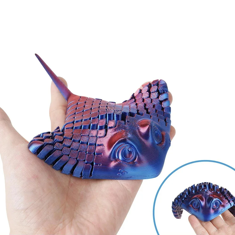 3D Printed Aquatic Animal-Bionic Manta Ray Stingray Toy Relief Desktop Decoration Flexible Sea Creature Toy, Gifts for Everyone for ornament crafts,aquarium ornaments,miniature figurines,miniature ornament,3d printed toy,desk decor