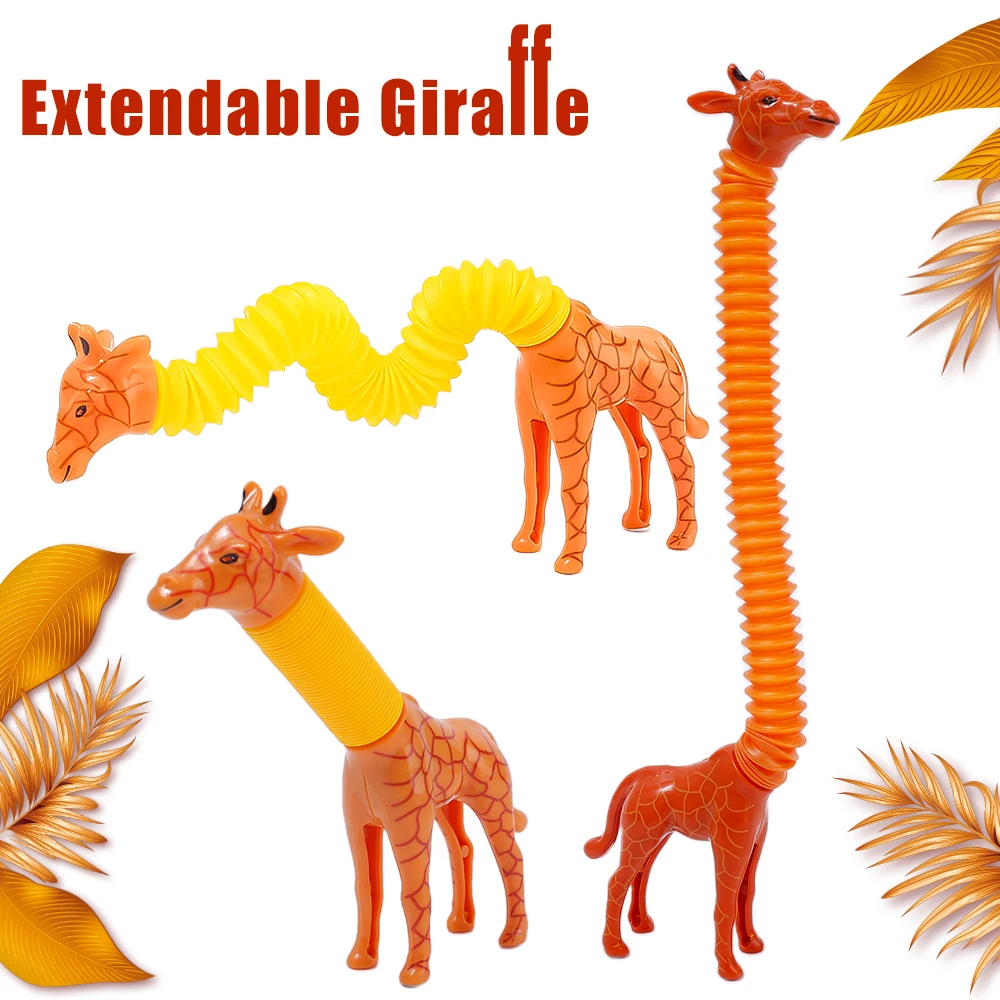 

Creative Kids Adult Pop Giraffe Tube Sensory Toys Plastic Stress Relieve Toy Gifts Kid Child Anti Stress Bellows Squeeze Toys