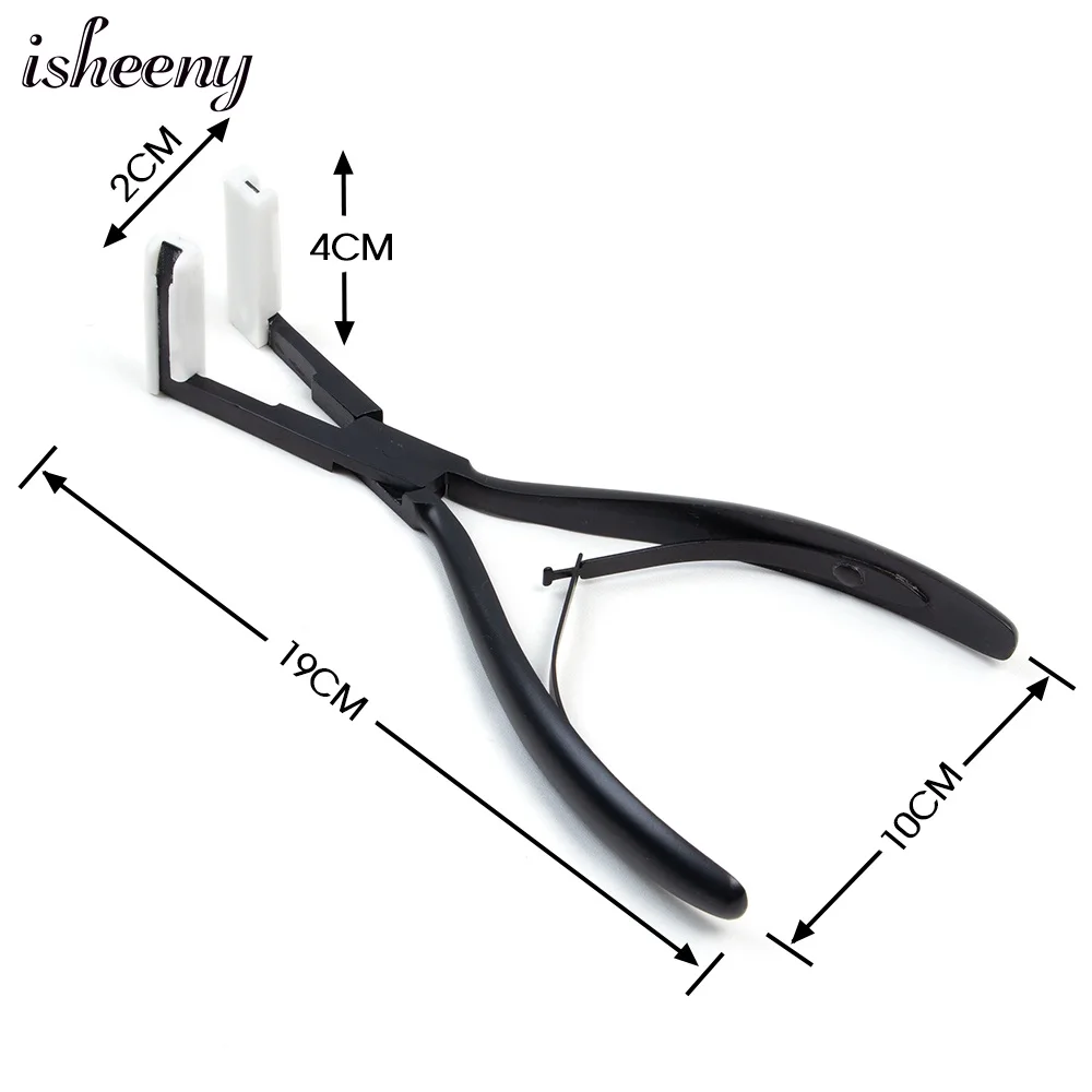 Isheeny Pro Tape Extensions Press Plier Stainless Steel Multi-Functional Hair Tools Ergonomic Design 4.5cm Deck Shape