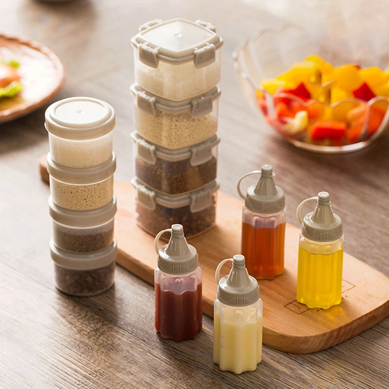 3pcs Mini Squeeze Bottle Salad Dressing Containers Outdoor Portable Barbecue Kitchen Tool