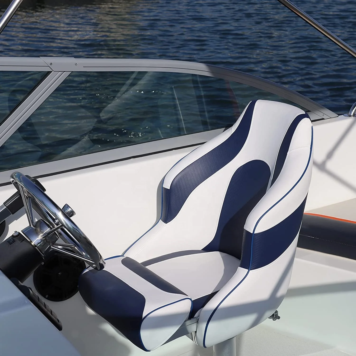 Heavy Duty Marine Boat Accessories Luxury Boat Seat Deluxe Flip up Seat for Captain Chair