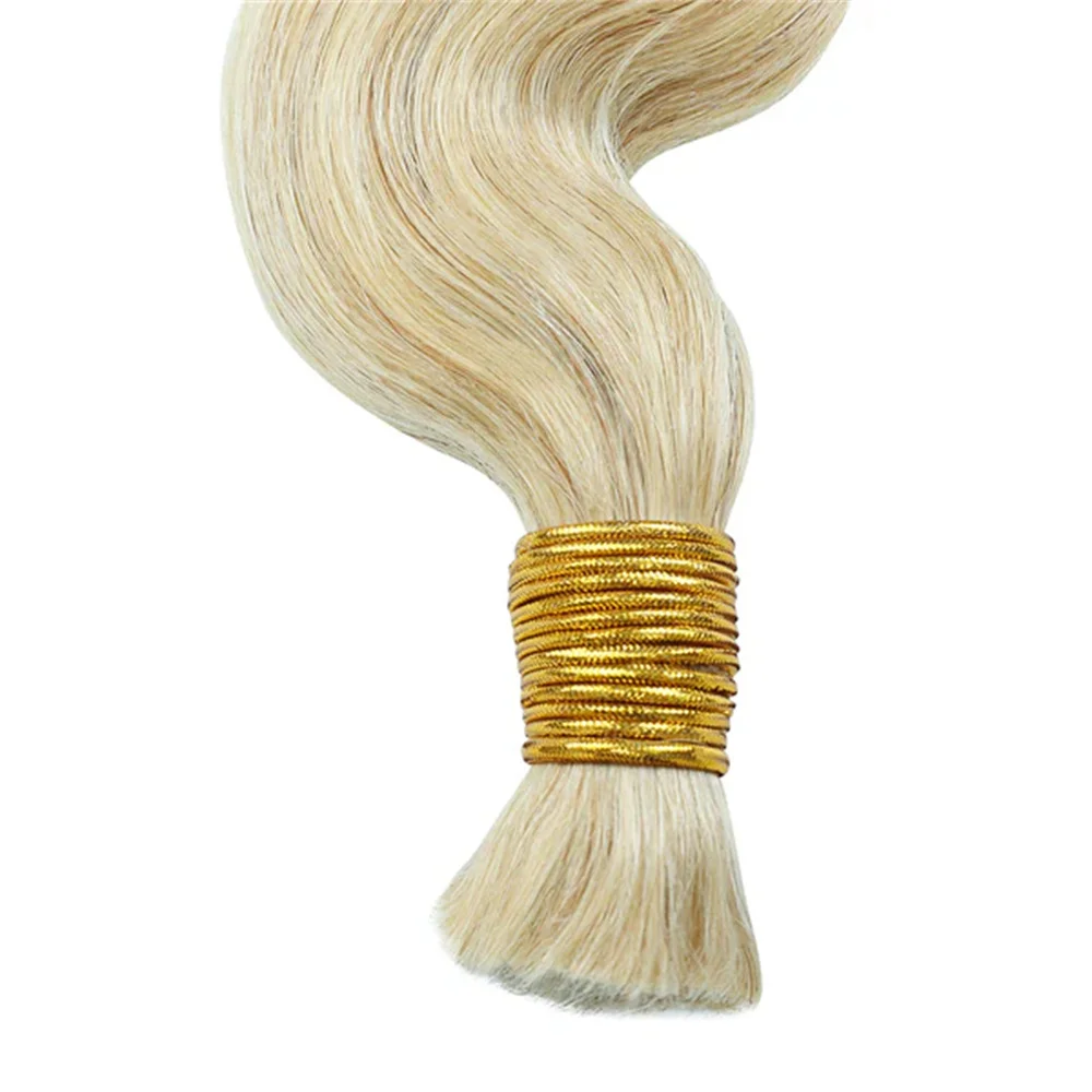 Braiding Hair Straight 613# Hair Bulk For Braiding No Weft Brazilian Virgin 100% Human Hair Extensions Micro Human Braiding Hair 2