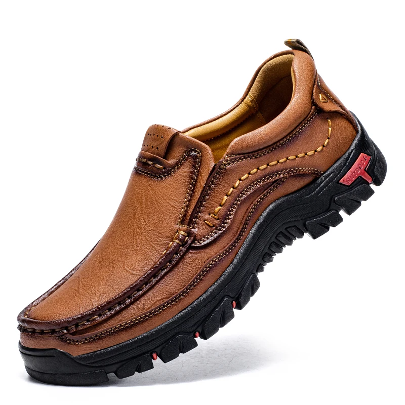 Marken-Herrenschuhe Hochwertige Echtleder-Freizeitschuhe für Herren Slip-On Komfort Business-Herrenschuhe Flache Schuhe Outdoor-Arbeitsschuhe für Männer