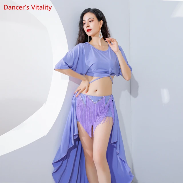 Costume de danse du ventre pour femme, ensemble de vêtements de  phtalperformance du ventre, haut à demi-manches, jupe longue, tenue de danse  financière, 2 pièces - AliExpress