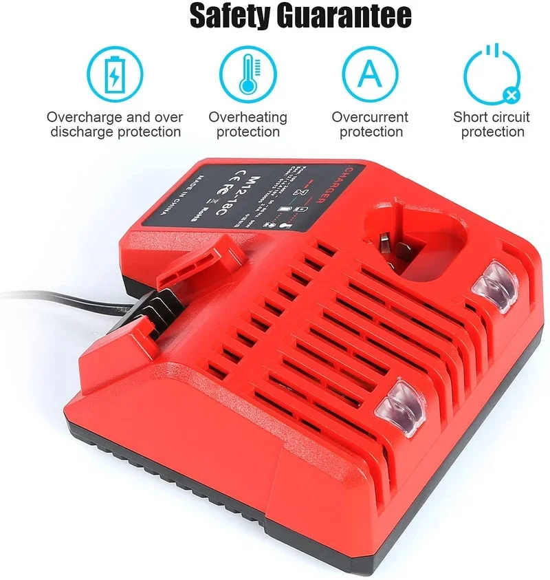 Rápida Substituição Carregador para Milwaukee Bateria m & 12 m & 18 m. 1218 12v 144 v 18v M12-18c N12 - Image 2