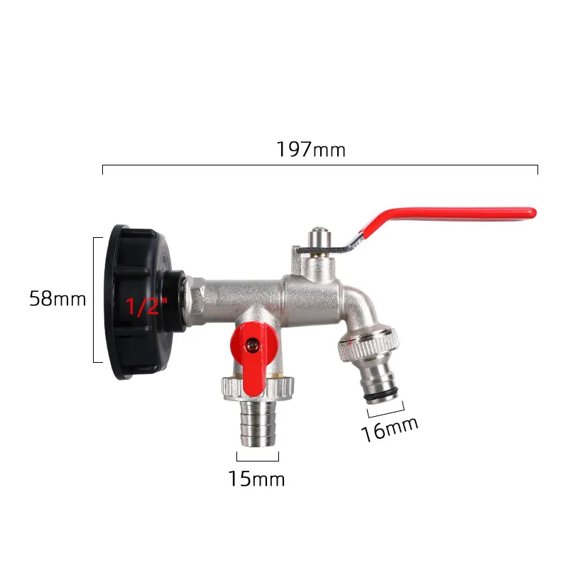 S60*6 IBC Tank Adapter High Quality 1000L IBC Tank Fittings Garden Hose Connector Replacement Valve Fitting 