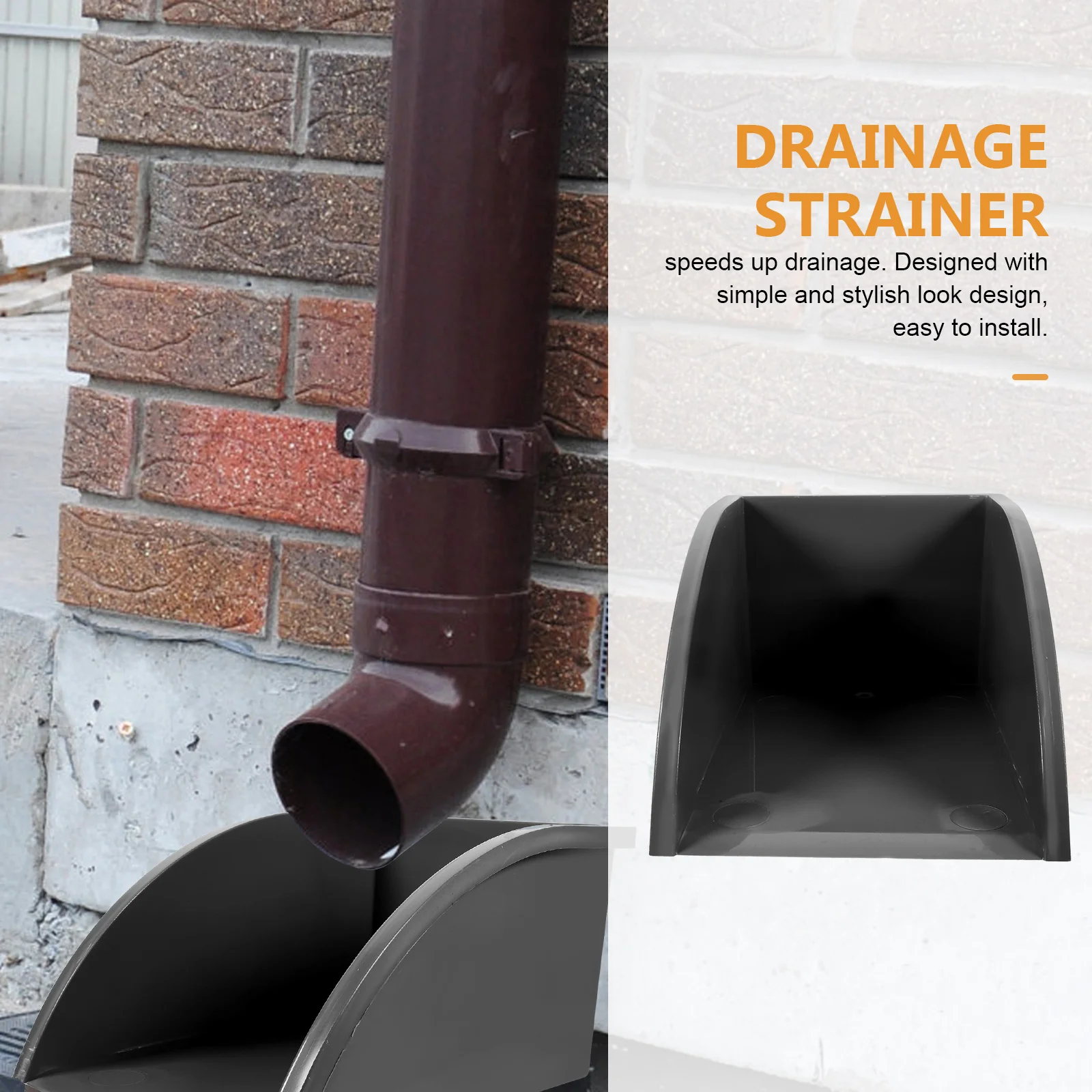 Water Dustpan Rain Gutter Diverter Splash Block Catching System Collection Barrels Rainwater Downspout Filter