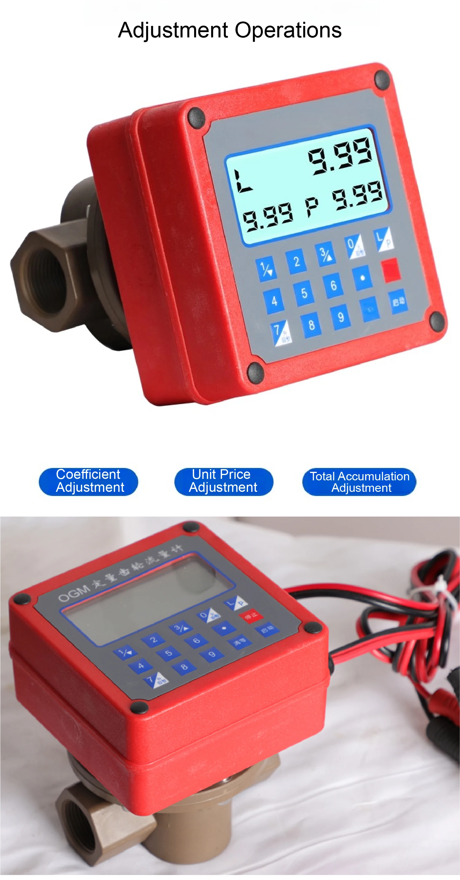 Batching Oval Gear Flow Meter OGF20 Digital Fuel Oil Diesel Flowmeter DN25 1 Inc