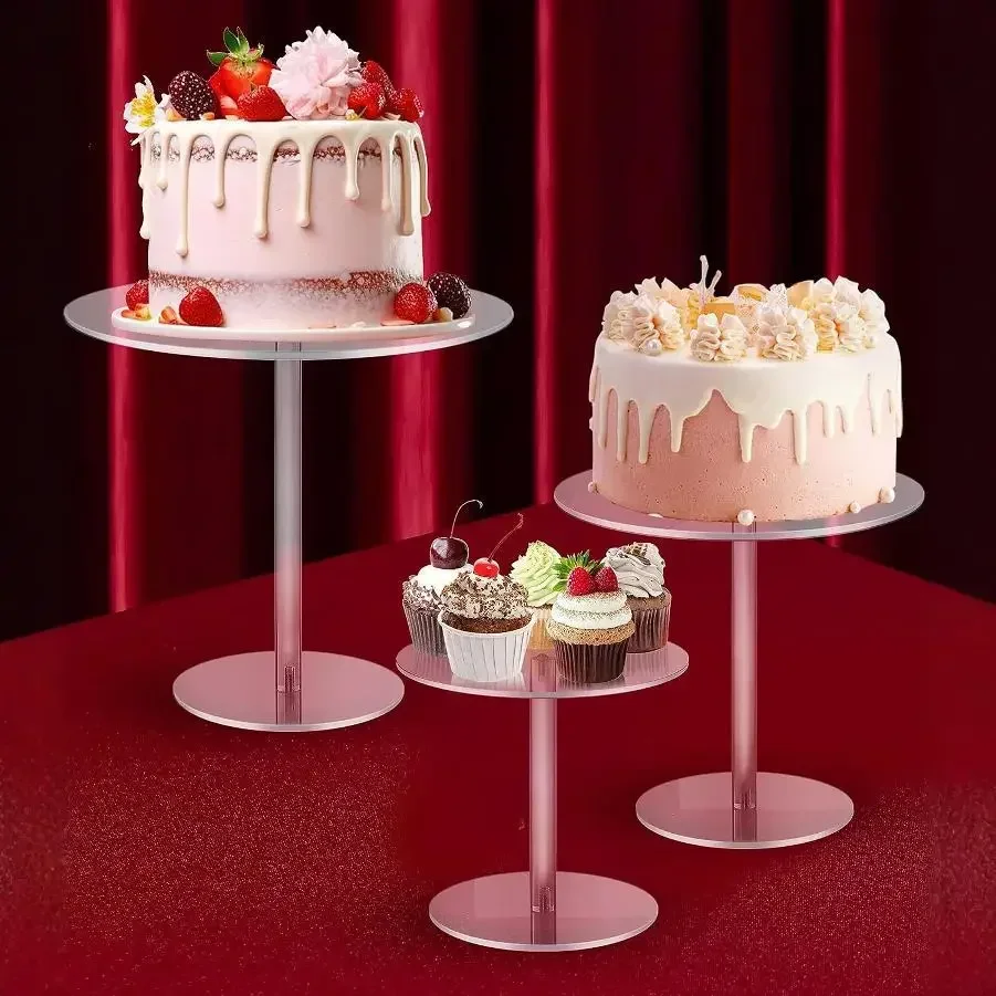 Acrylic Cake stand Detachable Wedding Dessert Baby Shower Birthday Party Paper Cups Muffin Pastry Cake Decorating Rack Tools