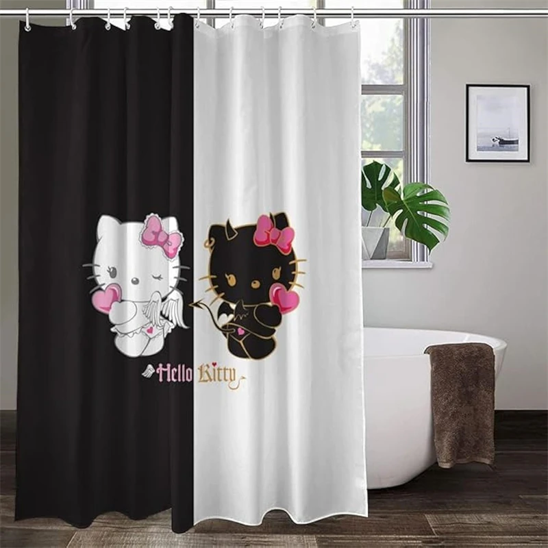 

Shower Curtain Set Hello Kitty Bathroom Waterproof Anti-Corrosion Protective Floor Bathroom Accessories Bathroom Decor