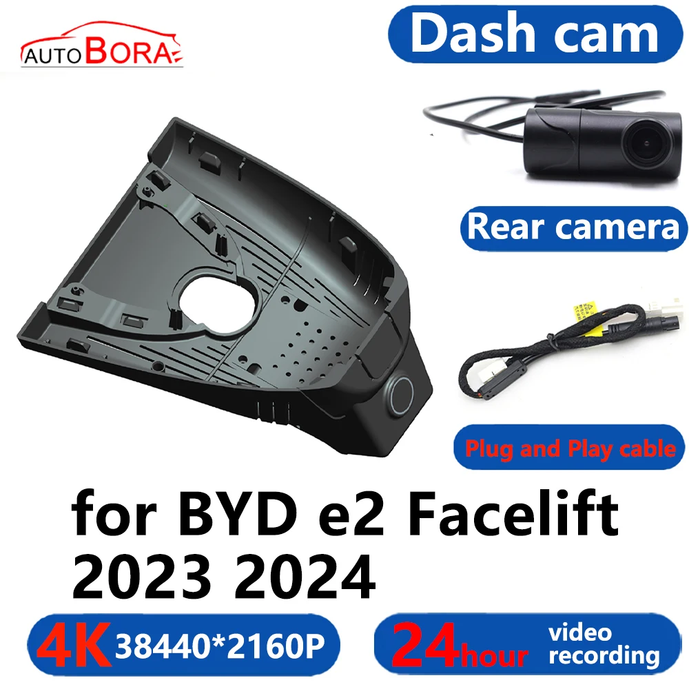 

AutoBora 4K Wifi 3840*2160 Car DVR Dash Cam Camera 24H Video Monitor for BYD e2 Facelift 2023 2024