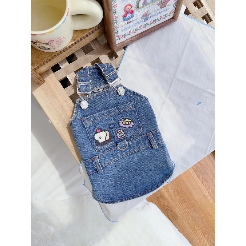 Dog Clothes Denim Straps Skirts Vests Small Biker Pomeranian