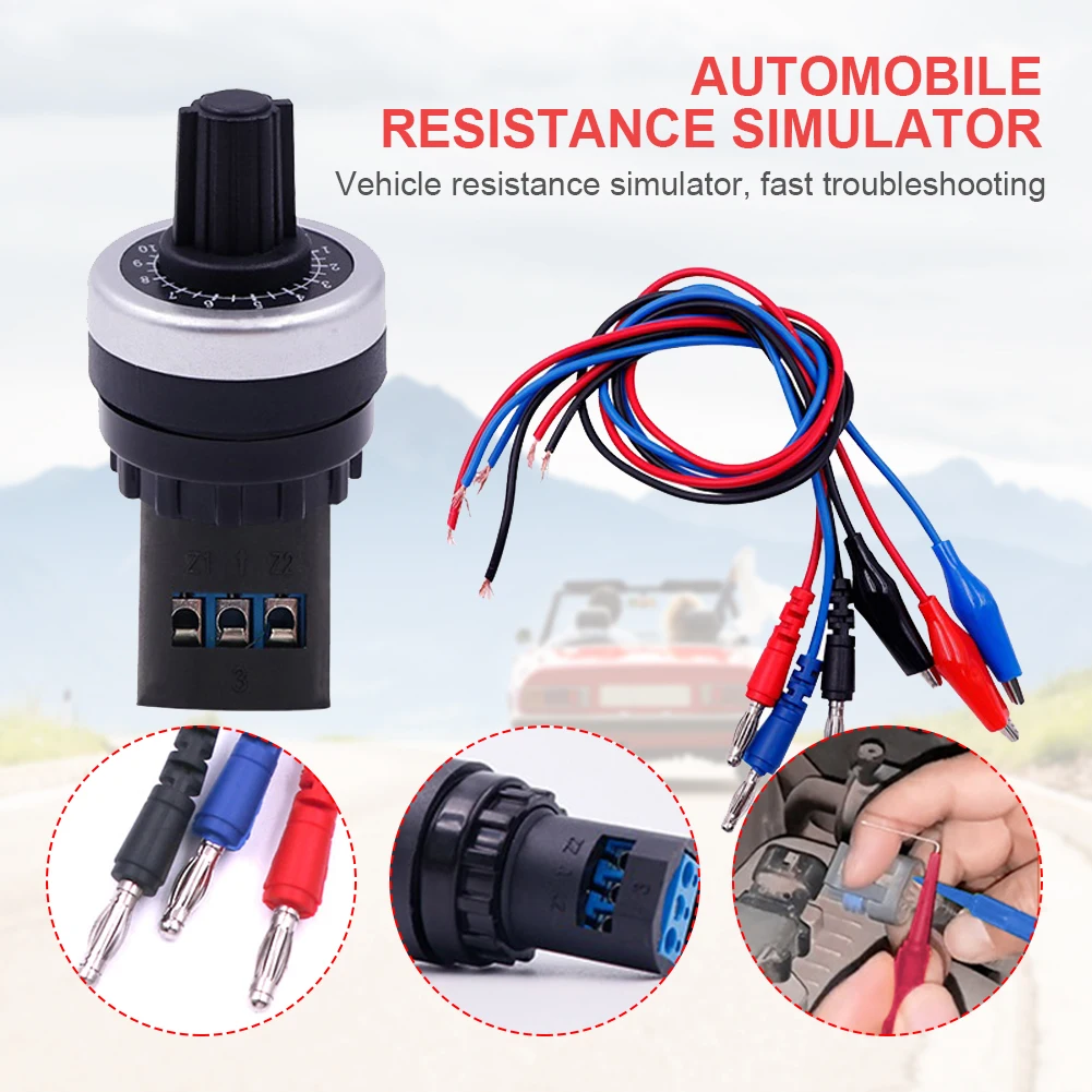 Resistance Tester Auto Car Circuit Tester Sensor Signal Resistance Simulator Fuel Diagnostic Tool Analog Generator Resistance Sensor Tools